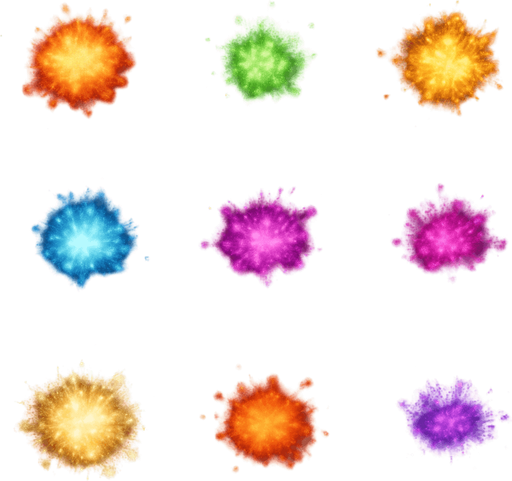 VFX pack of different explosions particles. Different colors. HD colors. ellipse. circle
In-Game asset.  3d.  High contrast.  No shadows