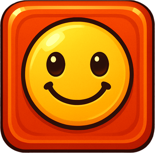 Cute button. Just square 
In-Game asset.  2d.  High contrast.
