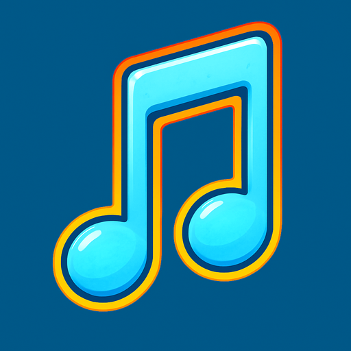 Ice blue with a bright color stroke music note.
In-Game asset.  2d.  High contrast.  No shadows