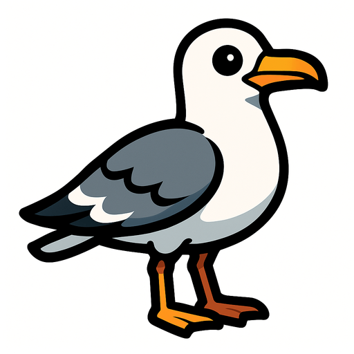 Martı.
In-Game asset.  2d.  High contrast.  No shadows