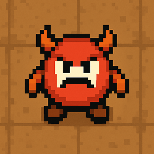 Un enemigo nivel básico visto desde arriba, pixel cartoon..
In-Game asset.  2d.  High contrast.  No shadows