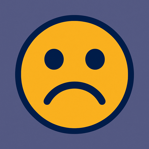 sad face.
In-Game asset.  2d.  High contrast.  No shadows. sad face