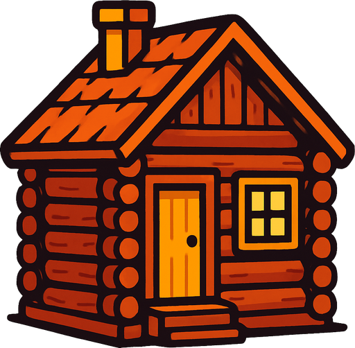 cabin.
In-Game asset.  2d.  High contrast.  No shadows