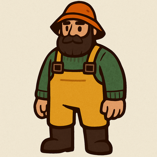 balıkçı ama elinde hiç bir şey olmasın.
In-Game asset.  2d.  High contrast.  No shadows