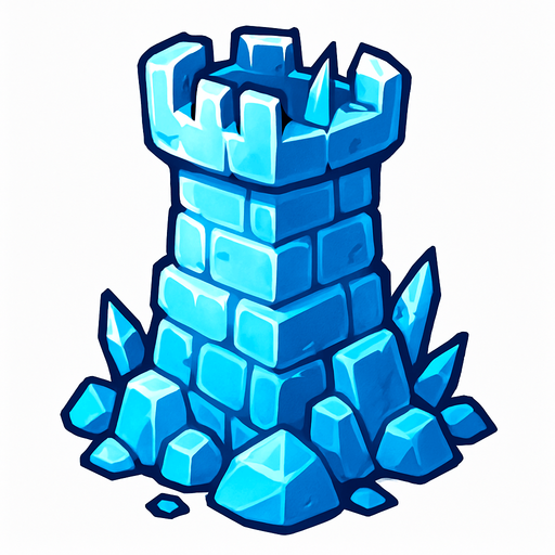 Ice tower.
In-Game asset.  2d.  High contrast.  No shadows