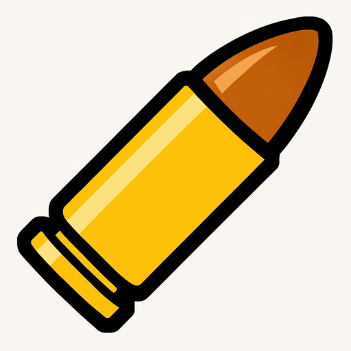 bullet.
In-Game asset.  2d.  High contrast.  No shadows