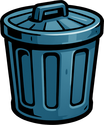 trashcan.
In-Game asset.  2d.  High contrast.  No shadows