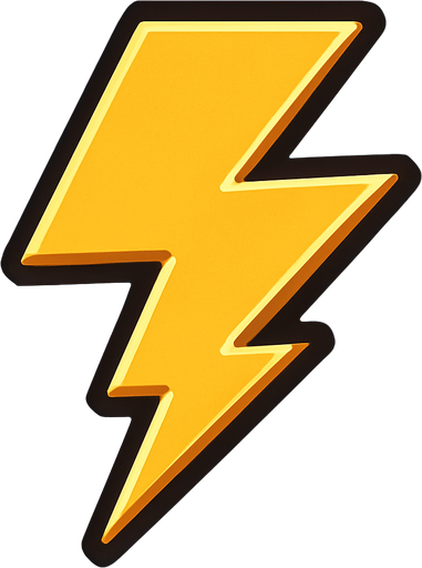 Thunder 2d game.
In-Game asset.  2d.  High contrast.  No shadows