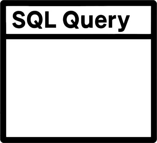 SQL query, in size of 320 on 200 At the top left write: SQL Query
But The whole center of the rectangle is white and empty.
In-Game asset.  2d.  High contrast.  No shadows