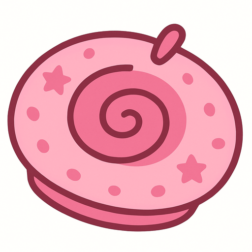 cute design beret top view..
In-Game asset.  2d.  High contrast.  No shadows