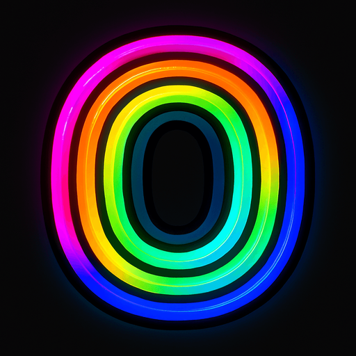 O.
In-Game asset.  2d.  High contrast.  No shadows. NEON. GÖKKUŞAĞI