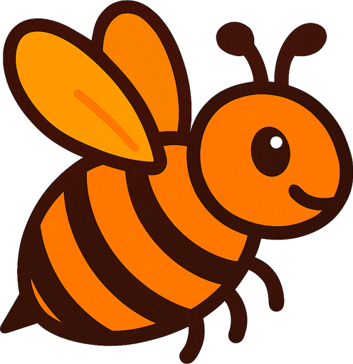 Abeille orange.
In-Game asset.  2d.  High contrast.  No shadows