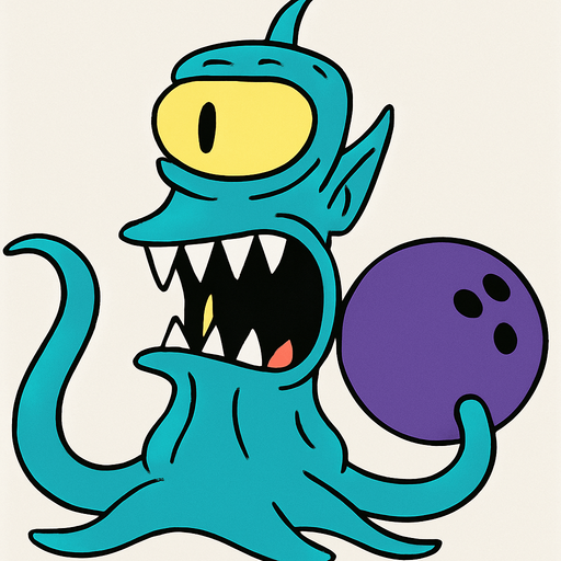 Make my character turquoise and make him hold a bowling ball