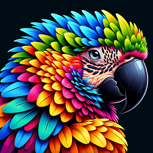 parrot bird.
Single Game Texture. In-Game asset. 2d. Blank background. High contrast. No shadows.