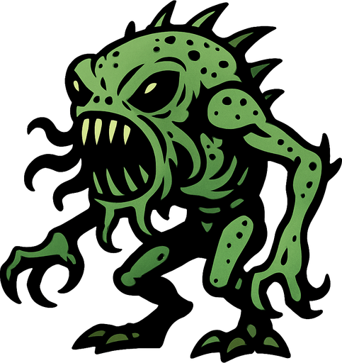 Alien monster.
In-Game asset.  2d.  High contrast.  No shadows