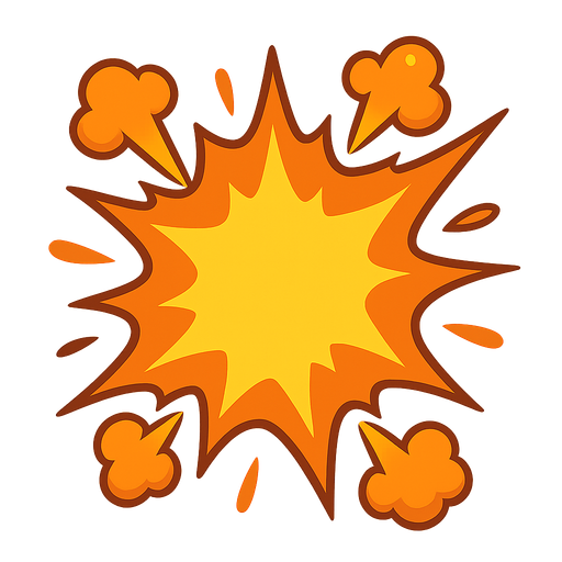 disney image style yellow explosion.
In-Game asset.  2d.  High contrast.  No shadows