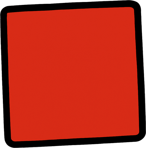 Köşesi yamuk olan kırmızı kare çiz 2d.
In-Game asset.  2d.  High contrast.  No shadows