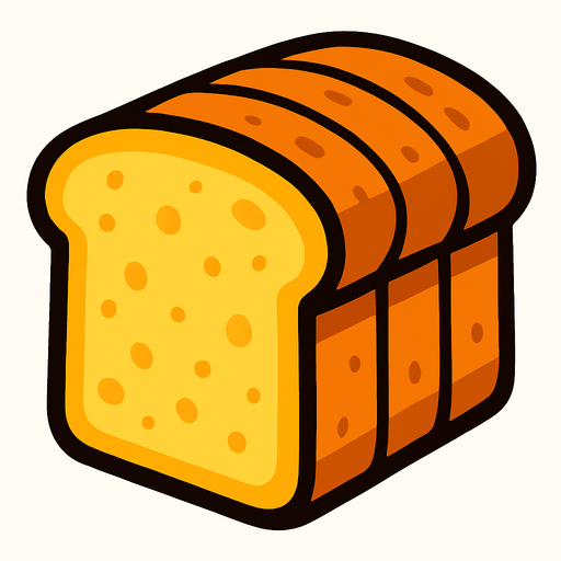 bread 2d.
In-Game asset.  2d.  High contrast.  No shadows