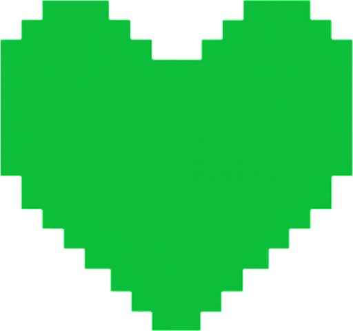 Green Heart Undertale.
In-Game asset.  2d.  High contrast.  No shadows