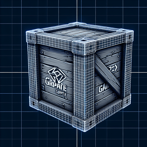 supply crate.
Single Game Texture.  In-Game asset.  2d.  Blank background.  High contrast.  No shadows
