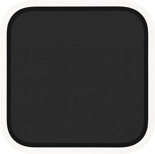 Curved dark gray square with a white outline.
In-Game asset.  2d.  High contrast.  No shadows
