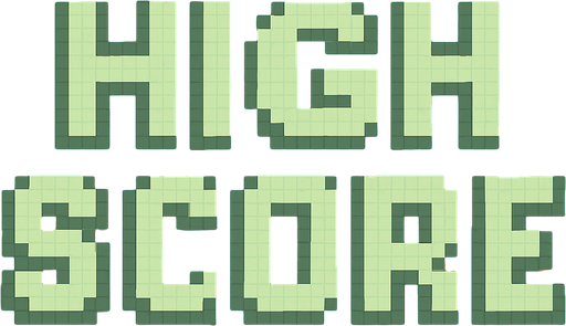 A pixel art text label for a retro 2D game main menu displaying "HIGH SCORE" in bold uppercase letters. The text is centered, large enough to be easily readable, and uses a pastel light green color. The style is simple, flat, and fits the cozy retro pixel art theme of the game. The text label is static and not interactive..
In-Game asset.  2d.  High contrast.  No shadows. pixel art. retro. 2d ui. text label. pastel green. bold uppercase letters. clear font. minimal. flat design. non-interactive