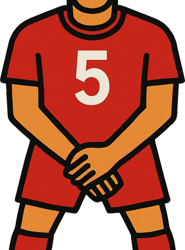 with a red jersey