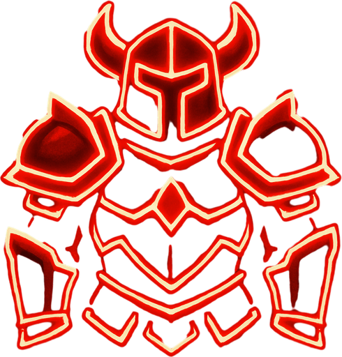 Armor grand red neon.
In-Game asset.  2d.  High contrast.  No shadows