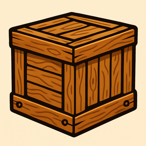 wooden.
In-Game asset.  2d.  High contrast.  No shadows