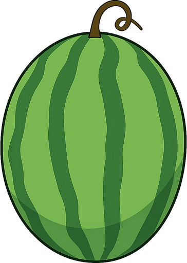 karpuz animasyon tarzı olsun. No background. Transparent background. Blank background. No shadows. 2d. In-Game asset. flat