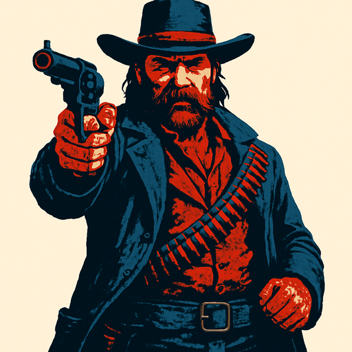 Make me a boss for RDR2.
In-Game asset.  2d.  High contrast.  No shadows
