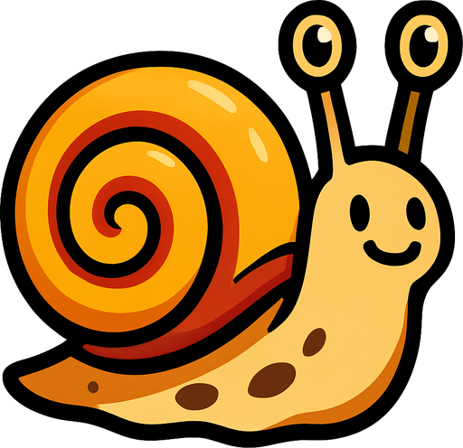 snail.
In-Game asset.  2d.  High contrast.  No shadows