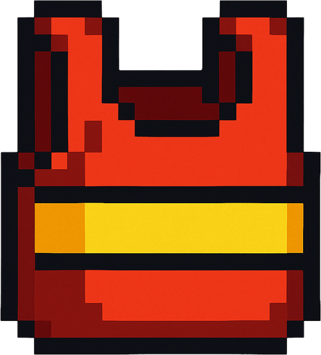peto de pixeles.
In-Game asset.  2d.  High contrast.  No shadows