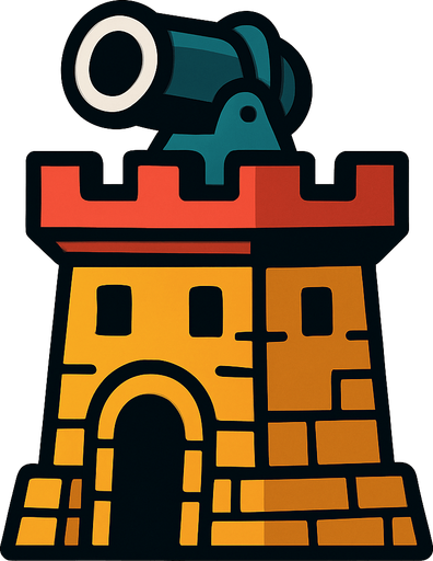 Defense tower.
In-Game asset.  2d.  High contrast.  No shadows