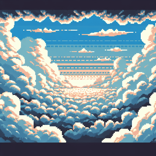 pixelated cloudy sky
Single Game Texture. In-Game background. 2d. High contrast. No shadows. 8 bit