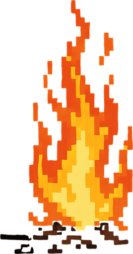 Ateş 🔥 dark souls style 2d pixel art.
In-Game asset.  2d.  High contrast.  No shadows