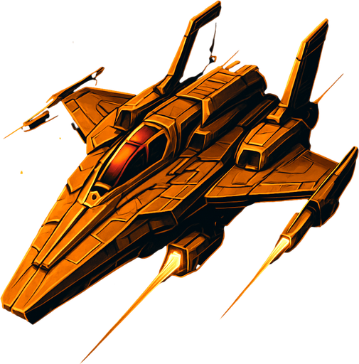 Fancy spaceship image.
In-Game asset.  2d.  High contrast
