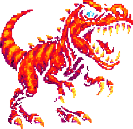90'lardaki retro oyun dinazoru. vahşi olsun
In-Game asset.  2d.  High contrast.  No shadows