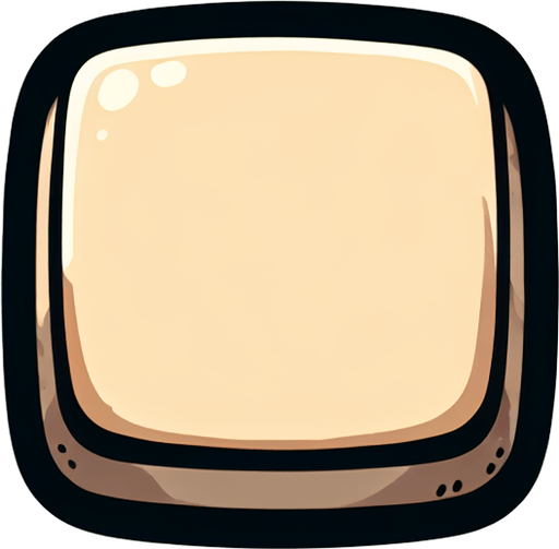 simple beige rectengular button vector drawing black outline.
Single Game Texture. In-Game asset. 2d.blank background . High contrast. No shadows.