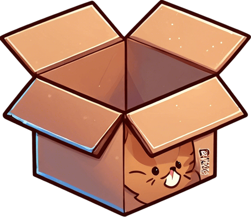 Detail of face head and ears of a cute Chibi ginger cat's looking from the box into the camera. Cheeky, happy. Brown eyes