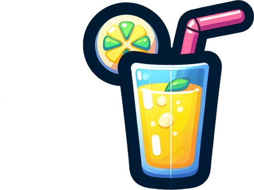 A close button for an ingame shop in a light, lemonade and drinks inspired summer theme. The close button should have an X-icon to indicate that it closes the shop window..
Single Game Texture. In-Game asset. 2d. Blank background. High contrast. No shadows.