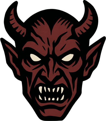 2d mysterious and scary demon character's head.
In-Game asset.  2d.  High contrast.  No shadows