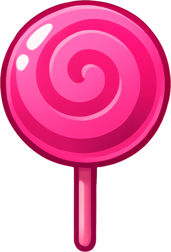 gerçekçi bir şeker. yuvarlak bir şeker ve pembe renk..
In-Game asset.  2d.  High contrast.  No shadows