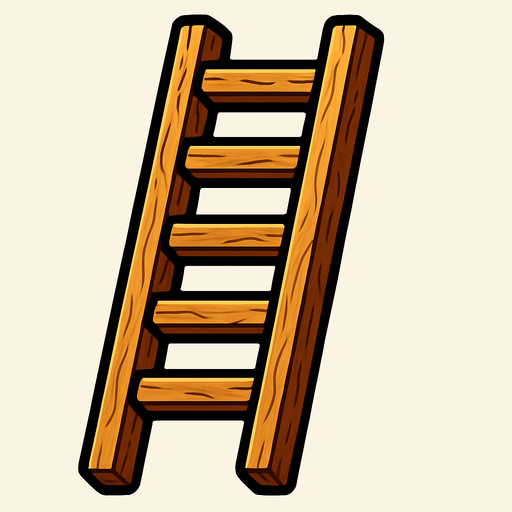 wood ladder.
In-Game asset.  2d.  High contrast.  No shadows
