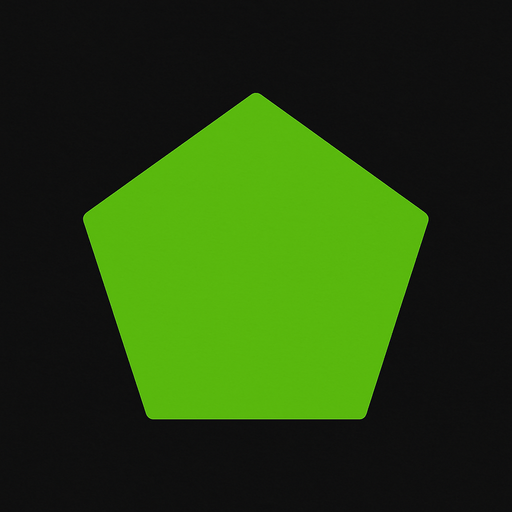 Pentagon, simple, #33cc00.
In-Game asset.  2d.  High contrast.  No shadows