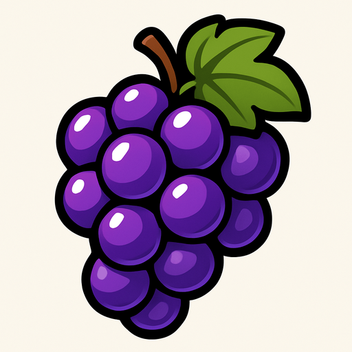 Shiney grape vector.
In-Game asset.  2d.  High contrast.  No shadows