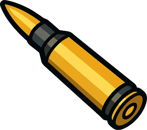 hafif makineli tüfek mermisi.
In-Game asset.  2d.  High contrast.  No shadows