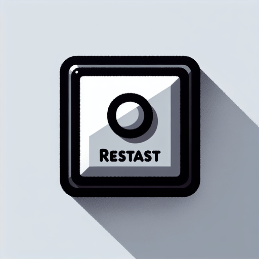 Light gray square, With a re-start symbol in middle.black boderline around outerend of button. flat shaded, hyper-casual game. 2D. Blank background. High contrast. No shadows. Single Game Texture. In-Game asset. 2d. Blank background. High contrast. No shadows.