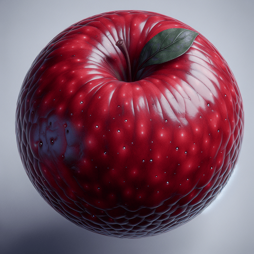 An apple in a rts style Single Game Texture. In-Game asset. 2d. Blank background. High contrast. No shadows.