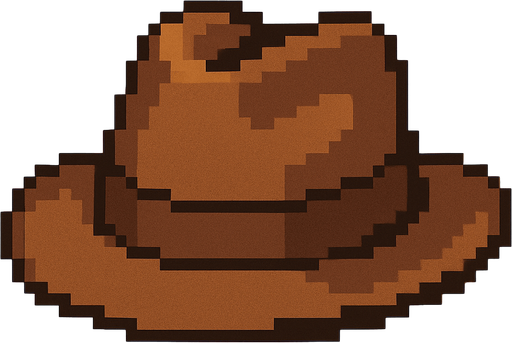 Brown hat.
In-Game asset.  2d.  High contrast.  No shadows